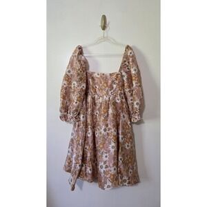 Storia Floral Puff Sleeve Baby Doll Dress Fairycore Romantic Party Date Night